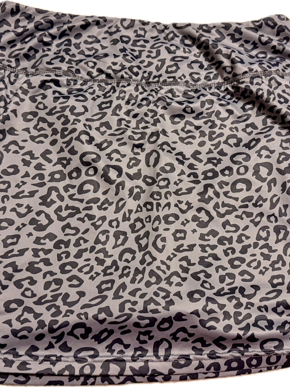 Gray and Black Leopard Print Skort